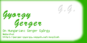 gyorgy gerger business card