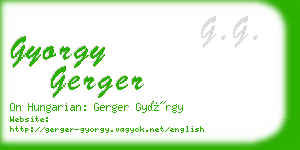 gyorgy gerger business card